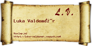 Luka Valdemár névjegykártya